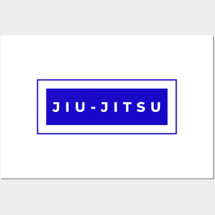 BJJ Jiu Jitsu Minimal Blue Posters and Art